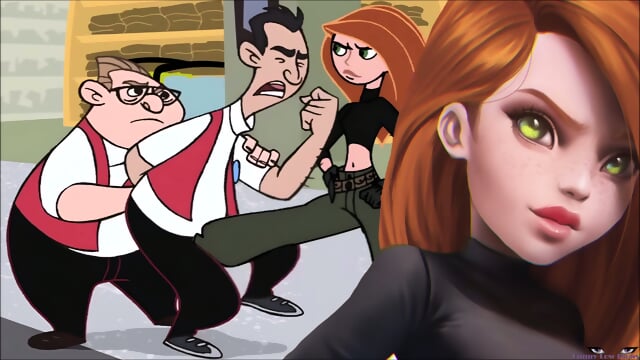 Kim Possible BALLBUSTING at the mall, poor man got kicked in the balls