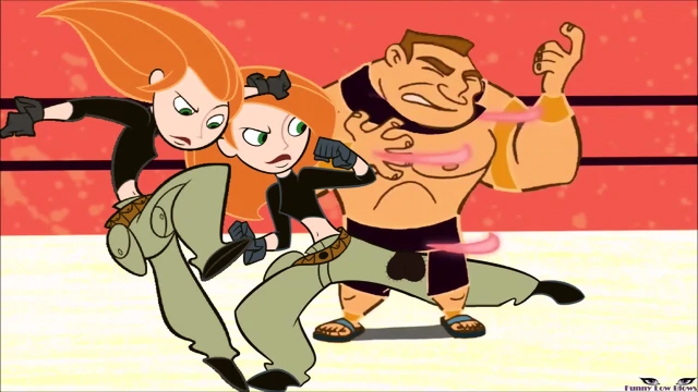 Kim Possible BALLBUSTING Kick In The Balls WWE anime low blow
