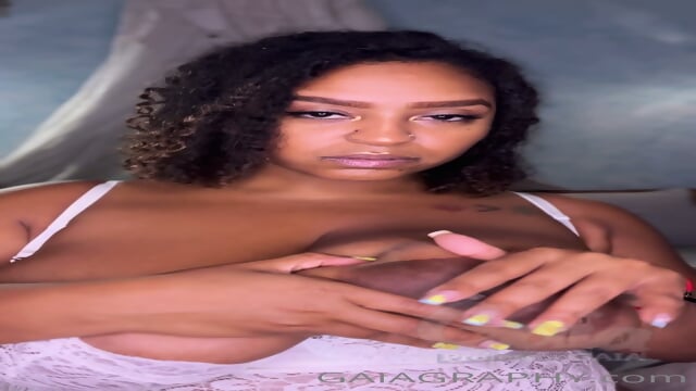 Pretty ebony with big tits talkling dirty