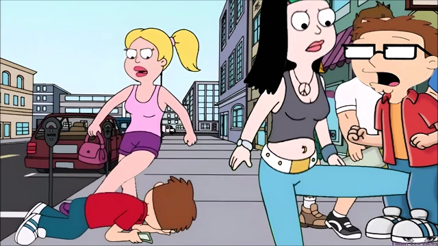 Francine BALLBUSTING nerd boy with vicious kick in the balls ANIME nutshot