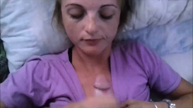 Facial in Purple Blouse