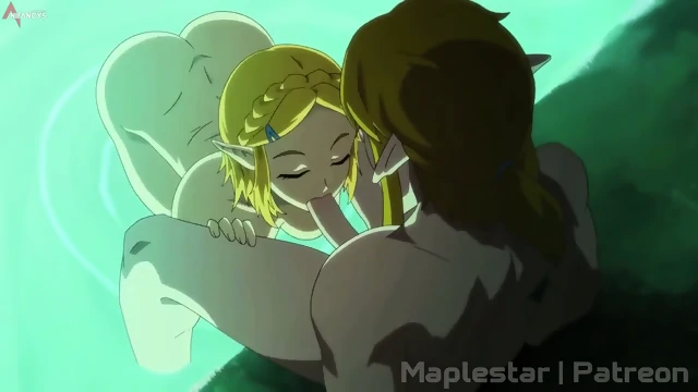 Link gets lucky with Zelda in bath [Maplestar]
