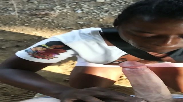 black bitch fucked outside