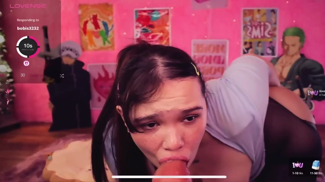 Amazing pov sloppy dildo blowjob