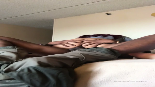 Devan smashing his FWB on his bed