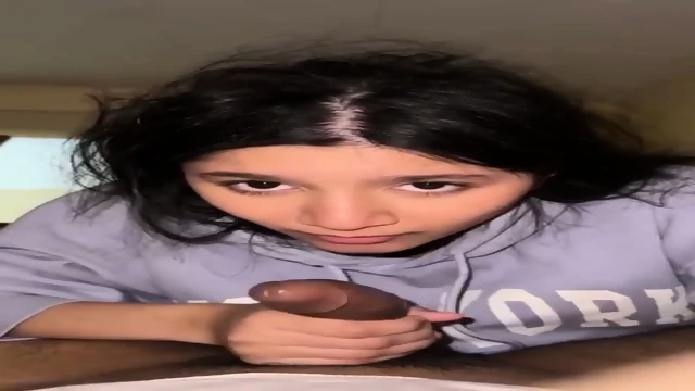 horny desi girlfriend giving blowjob