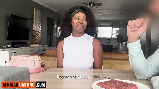 Submissive 18yo Ebony Bends Over For BWC  Get Modeling Job