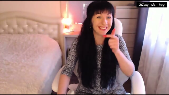 Little Titty Brunette Jessy M'Lady Chair to Bed StripTease Pussy Please