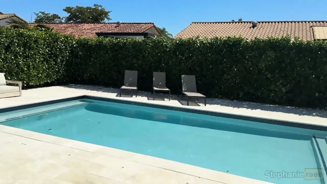 Steff R@ee Stretched By The Pool