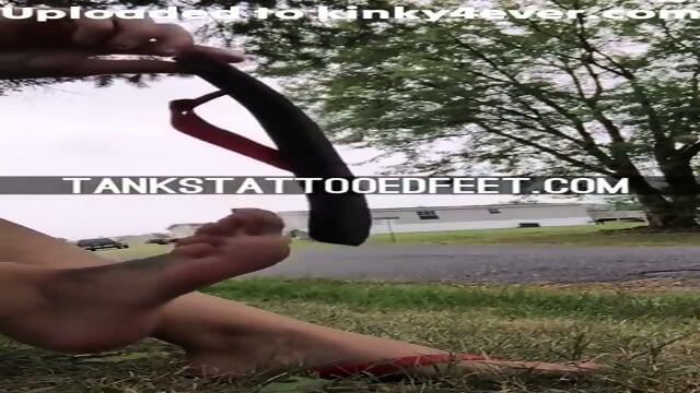 Foot Fetish Lovers - Tanks Shoe Dangle Foot Tease In Flip Flops