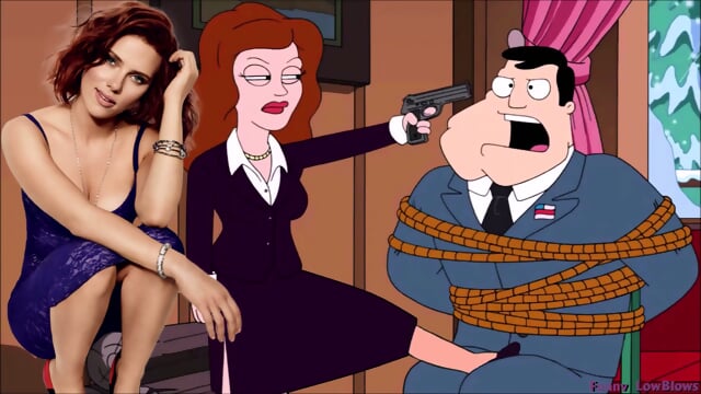 redhead spy BALLBUSTING Scarlett Reynolds in American Dad based upon Scarlett Johansson