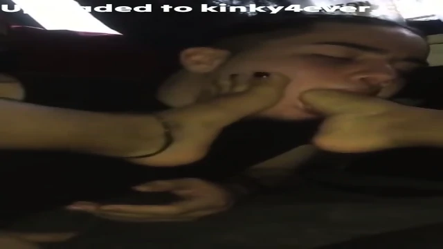 Inked Fella And His Smoking Hot Amateur Girlfriend Loving Some Foot Gagging Late Night