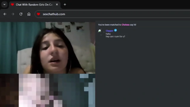 Random teen let me cum for her on chat