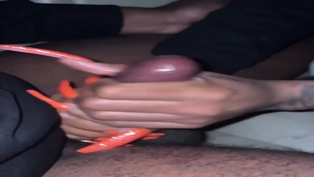 Ebony Handjob Cumshot