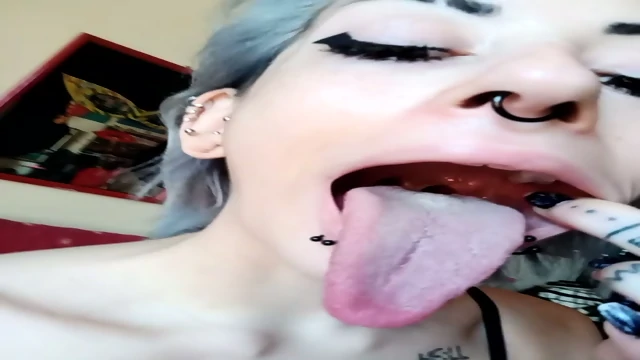 Long Tongue Emo Mouth Fetish Up Close