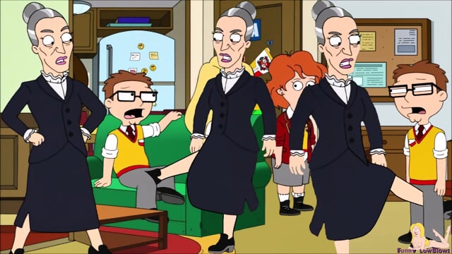 ballbusting GRANNY kicks boy in the balls 2 nutshots female school