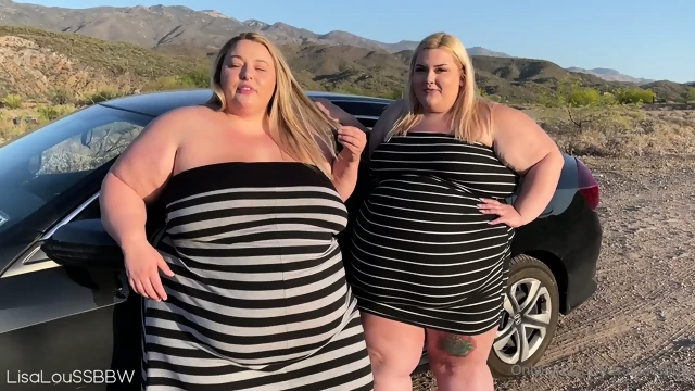 SSBBW Lisa Lou And Emma Stoned Car Struggle