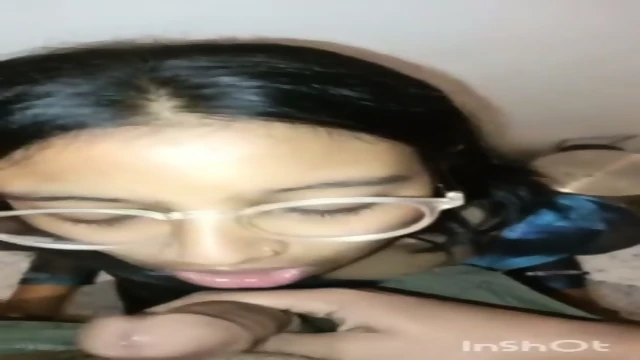 FA Shy Desi Glasses Girlfriend Gives Blowjob In Coaching Bathroom