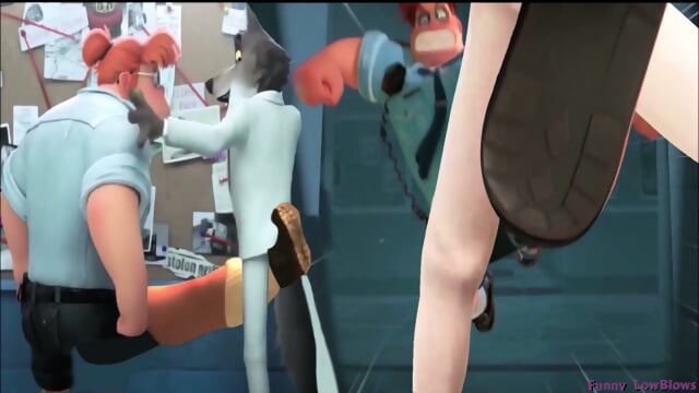 fat redhead ladycop BALLBUSTING badguys, very hard kick in the balls Chief Misty Luggins