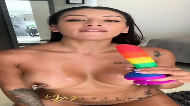 Mariana Martix Playing With Colored Dildo Pov