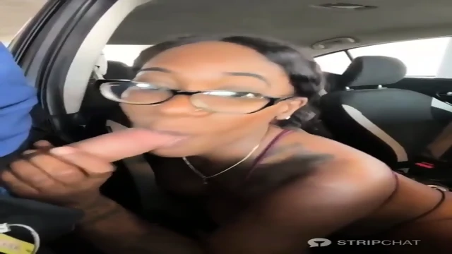 horny ebony couple car session