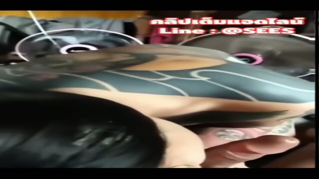 A Thai madam-style lady has sex with her employee at work