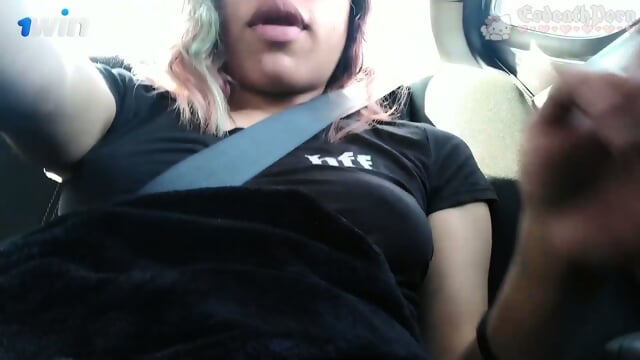 Amateur college damsel with a thick honeypot rails the car in her undergarments