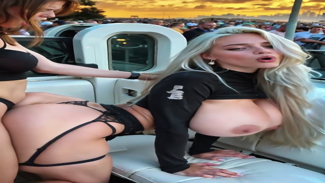 Hot futanari lesbian Ai Generated Vertical porn video - Animated Dickgirl fucks girl on stage in front of an audience