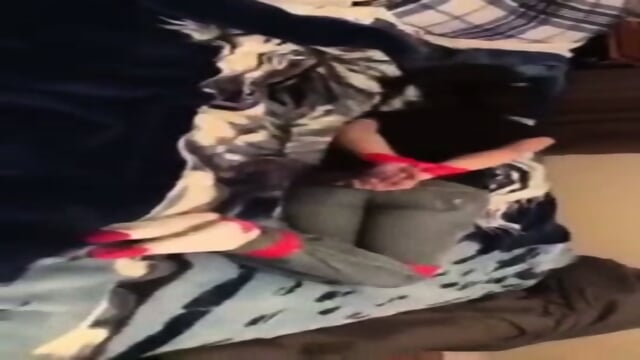 Tied On The Bed In Socks  Kinky4Ever