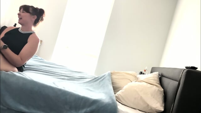 Horny Brunette MILF Grinding On Dick Orgasm