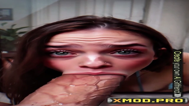 The busty bitch got out of the tablet and sucked the dick properly - Ai generated sex jerkoff and blowjob with facial cumshot - high quality animated 4k porno