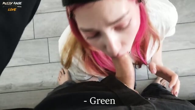 PINK HAIR YOUNG TEEN BLOWJOB