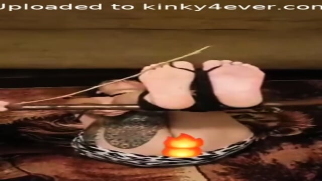 Naughty Bad Slut girl gets Her Feet Whipped in Falaka Bastinado Punishment  Kinky4Ever