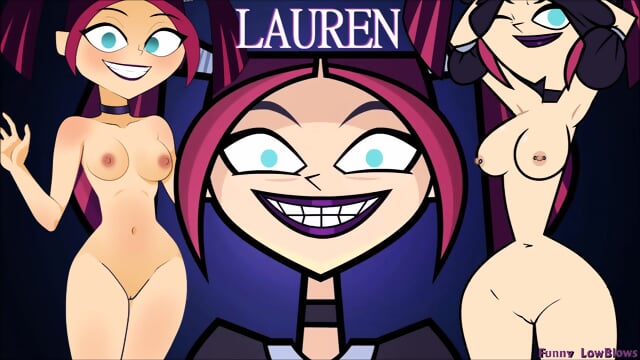 Total Drama LAUREN BALLBUSTING anime kick in the balls purple hair nutshot
