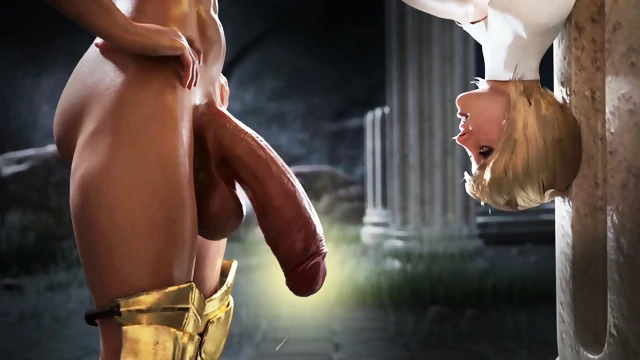 Animated futa Milf cum in girl's mouth, pussy and anal. Hot cum inside - 3d futanari game video