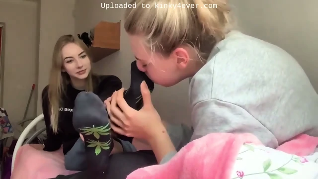 Sniffs Her Sexy Russian Girlfriends Nasty Socks And Licks With Tall Blonde  Kinky4Ever