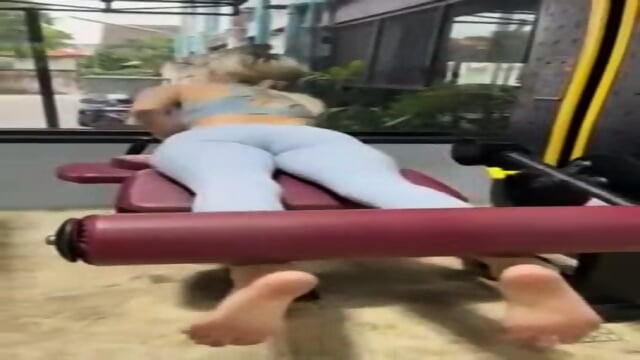 Barefoot Blonde Exposes Her Sexy Feet While Working Out At The Gym  Kinky4Ever