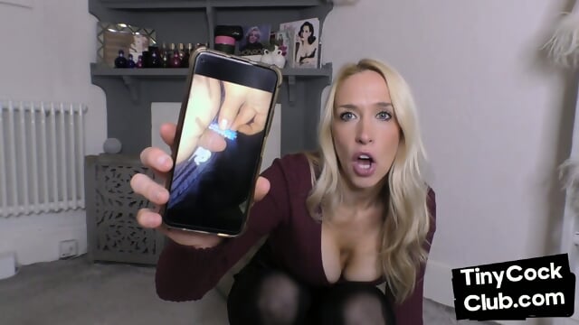 Gorgeous blonde reacting to small cocks