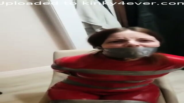 Gorgeous Red Pvc Catsuit Beauty Duct Taped Nicely  Kinky4Ever