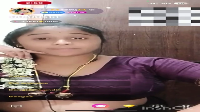 Telugu Chamet girl shows big laddoos on live chat