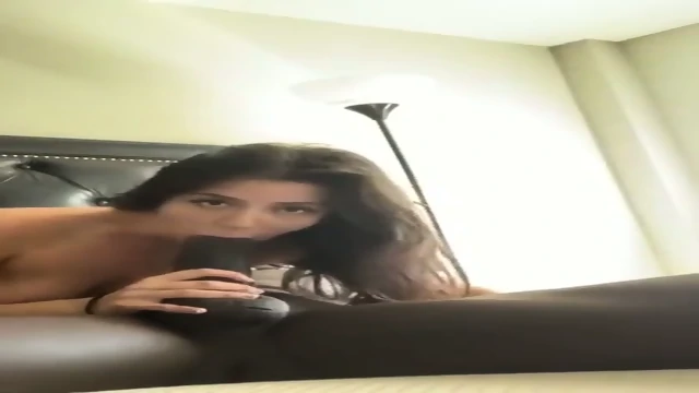 Skinny brunette takes huge BBC