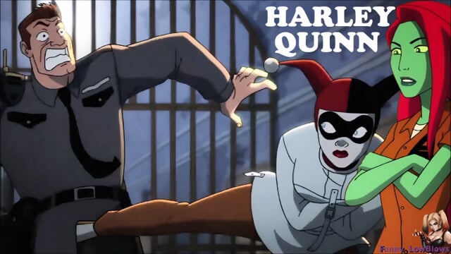 HARLEY QUINN ballbusting prison guards 2 NUTSHOTS cartoon ballbust