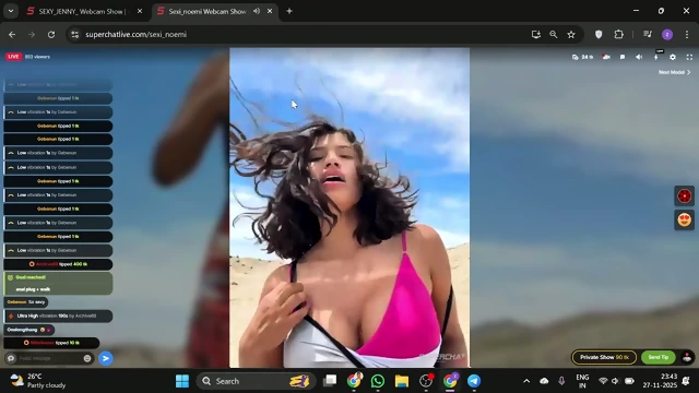 sexy noemi open desert anal plugging and walking without shame