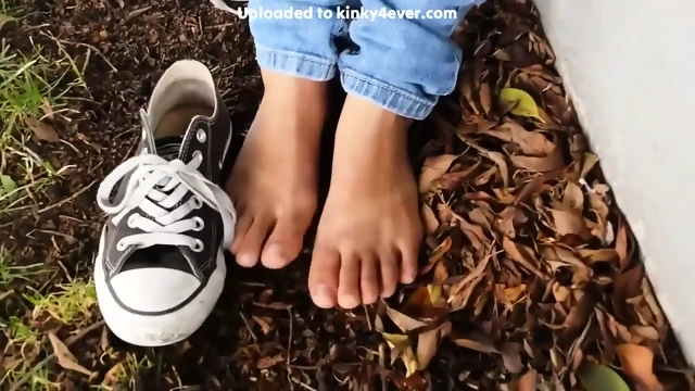 Sexy Asian Girl Relaxes On The Bench And Shows You Her Adorable Feet  Kinky4Ever