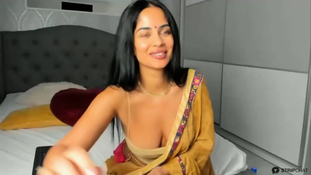 adella indian saree strip and enjoy her self