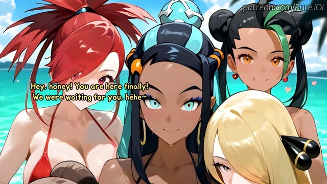 Enjoy the beach rewarding ceremony with Pokegirls (Sex JOI)
