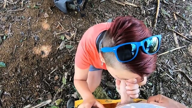 Quick BJ at Abandoned House: Amateur Couple's Cumshot Adventure