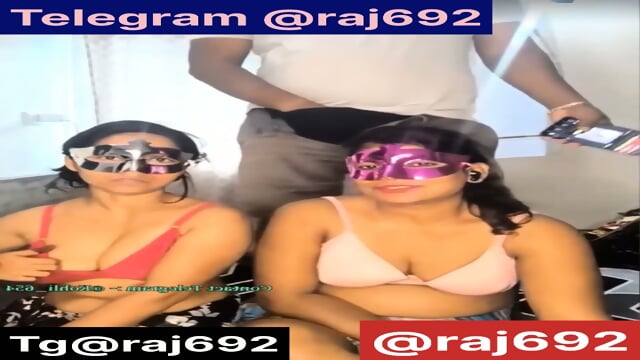 Family02 3some show 1 boy 2 Girls Full hardcore fuck available in tg@raj692