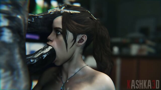 Claire Redfield has fun with Mr. X and friends  - 3D HMV