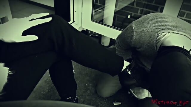 Wife Foot Slave Licks Her High Heels  Kinky4Ever